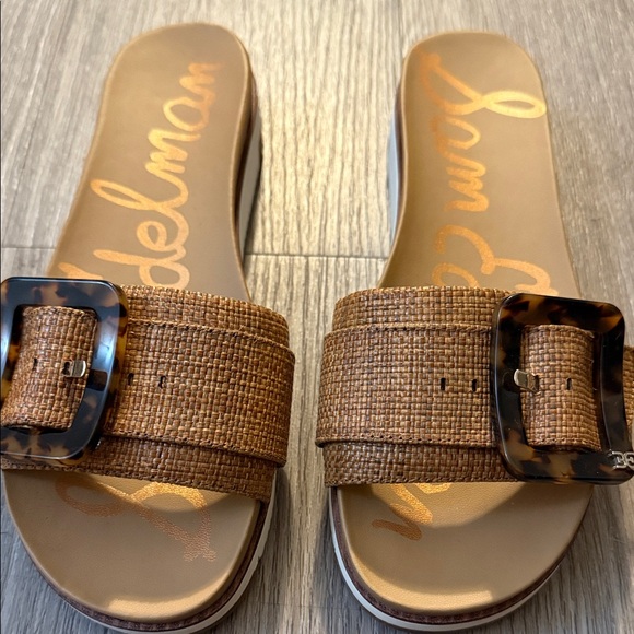 Sam Edelman Brown Slide Sandals with Tortoise Buckle Size 8.5 - Picture 6 of 13